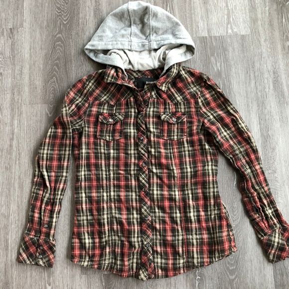 green hooded flannel